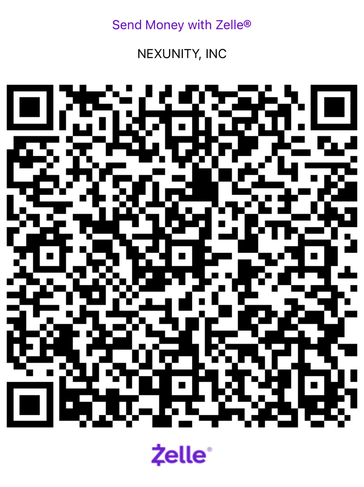 Zelle QR Code for NEXUNITY